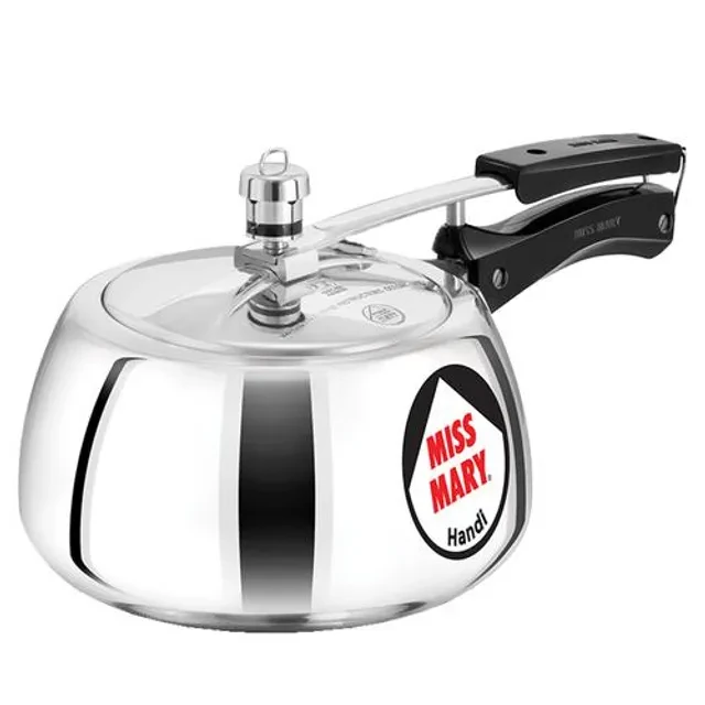 Hawkins Miss Mary Aluminium Inner Lid Handi Pressure Cooker With Handle, Silver, Mmh30