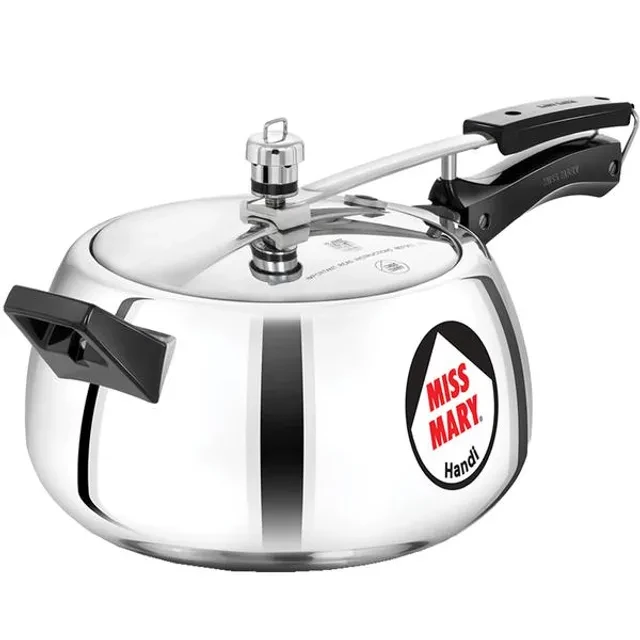 Hawkins Miss Mary Aluminium Inner Lid Handi Pressure Cooker - With Handle, Silver, MMH50 Hawkins Miss Mary Aluminium Inner Lid Handi Pressure Cooker - With Handle, Silver, MMH50--5 l