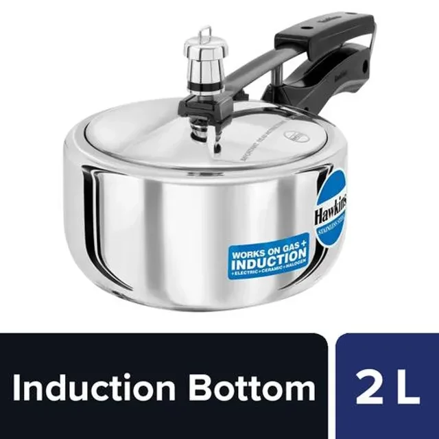 Hawkins Stainless Steel Inner Lid Pressure Cooker - Induction Base, With Handle, Silver, HSS20 - Image 1