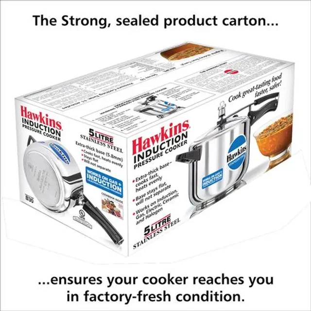 Hawkins Stainless Steel Inner Lid Pressure Cooker - Induction Base, With Handle, Silver, HSS50 - Image 5