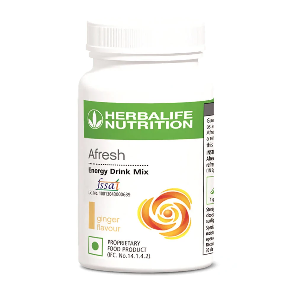 Herbalife Nutrition Afresh Energy Drink Mix - Ginger Flavour Herbalife Nutrition Afresh Energy Drink Mix - Ginger Flavour-Pack Size-50 g