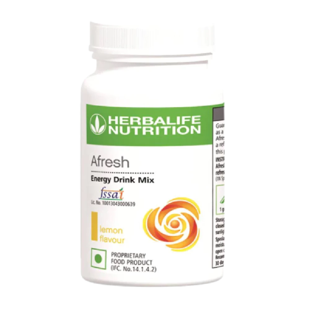 Herbalife Nutrition Afresh Energy Drink Mix - Lemon Flavour Herbalife Nutrition Afresh Energy Drink Mix - Lemon Flavour-Pack Size-50 g