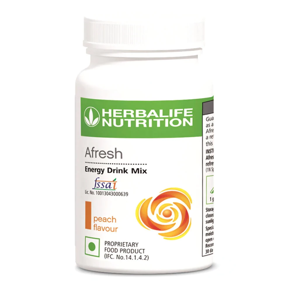 Herbalife Nutrition Afresh Energy Drink Mix - Peach Flavour Herbalife Nutrition Afresh Energy Drink Mix - Peach Flavour-Pack Size-50 g