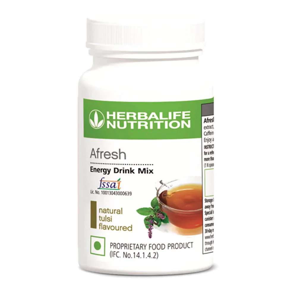 Herbalife Nutrition Afresh Energy Drink Mix - Tulsi Flavour Herbalife Nutrition Afresh Energy Drink Mix - Tulsi Flavour-Pack Size-50 g