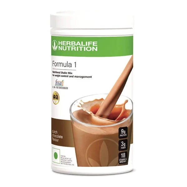 Herbalife Nutrition Formula 1 Nutritional Shake Mix - Dutch Chocolate Flavour Herbalife Nutrition Formula 1 Nutritional Shake Mix - Dutch Chocolate Flavour-Pack Size-500 g