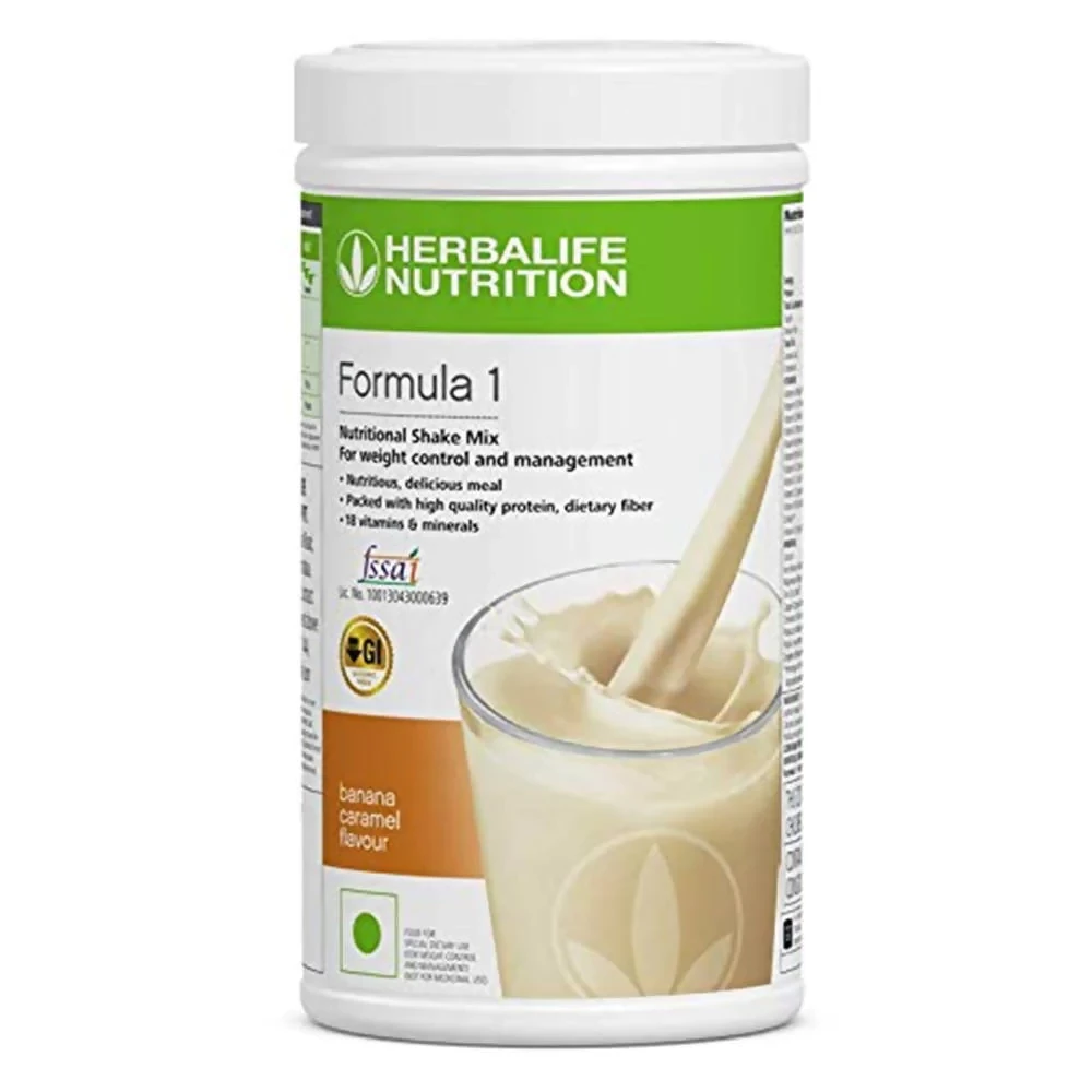 Herbalife Nutrition Formula 1 Nutritional Shake Mix Banana Caramel Flavour Herbalife Nutrition Formula 1 Nutritional Shake Mix Banana Caramel Flavour-Pack Size-500 g