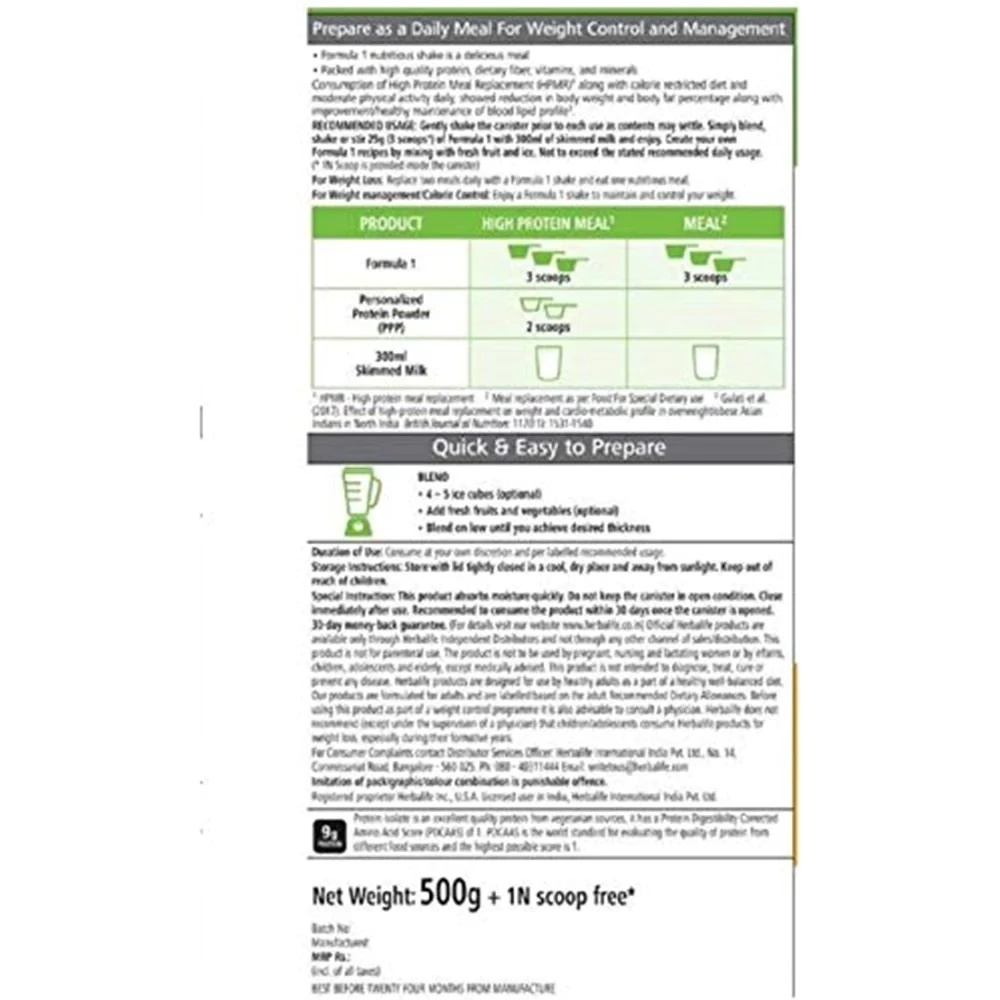 Herbalife Nutrition Formula 1 Nutritional Shake Mix Mango Flavour - Image 3