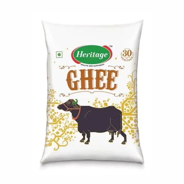 Heritage Buffalo Ghee - Special Grade with Milk Fat Heritage Buffalo Ghee - Special Grade with Milk Fat-Pack Size-1000 ml Pouch