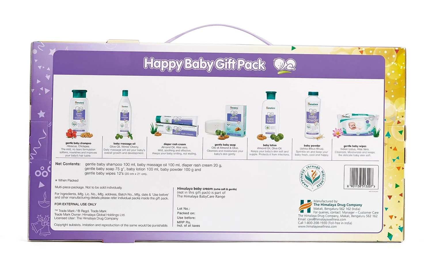 Himalaya Baby Gift Pack Series - White & Himalaya Baby Massage Oil (Mustard) - Image 2