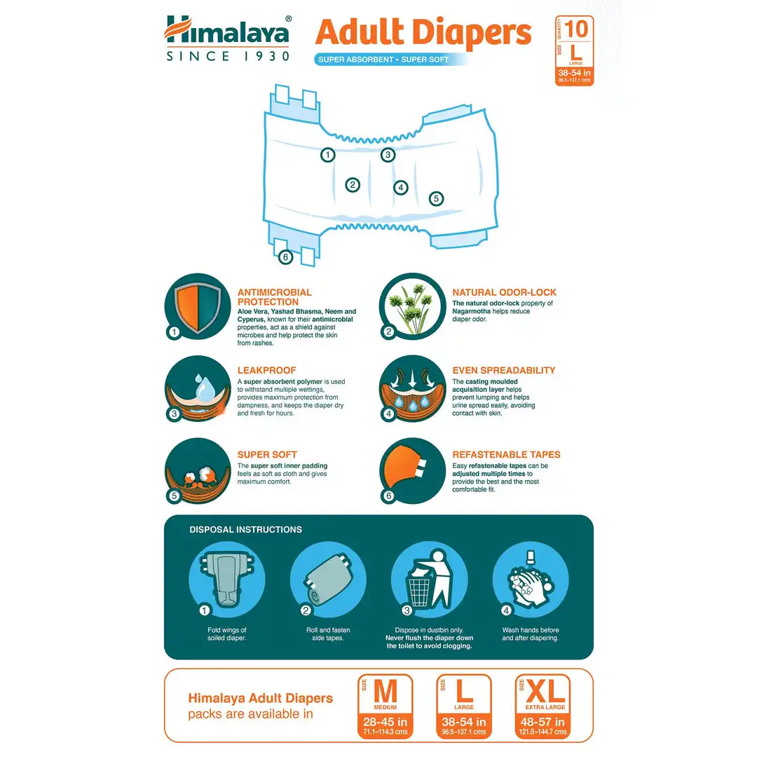 Himalaya Adult Diapers Pack of 10 - Image 2