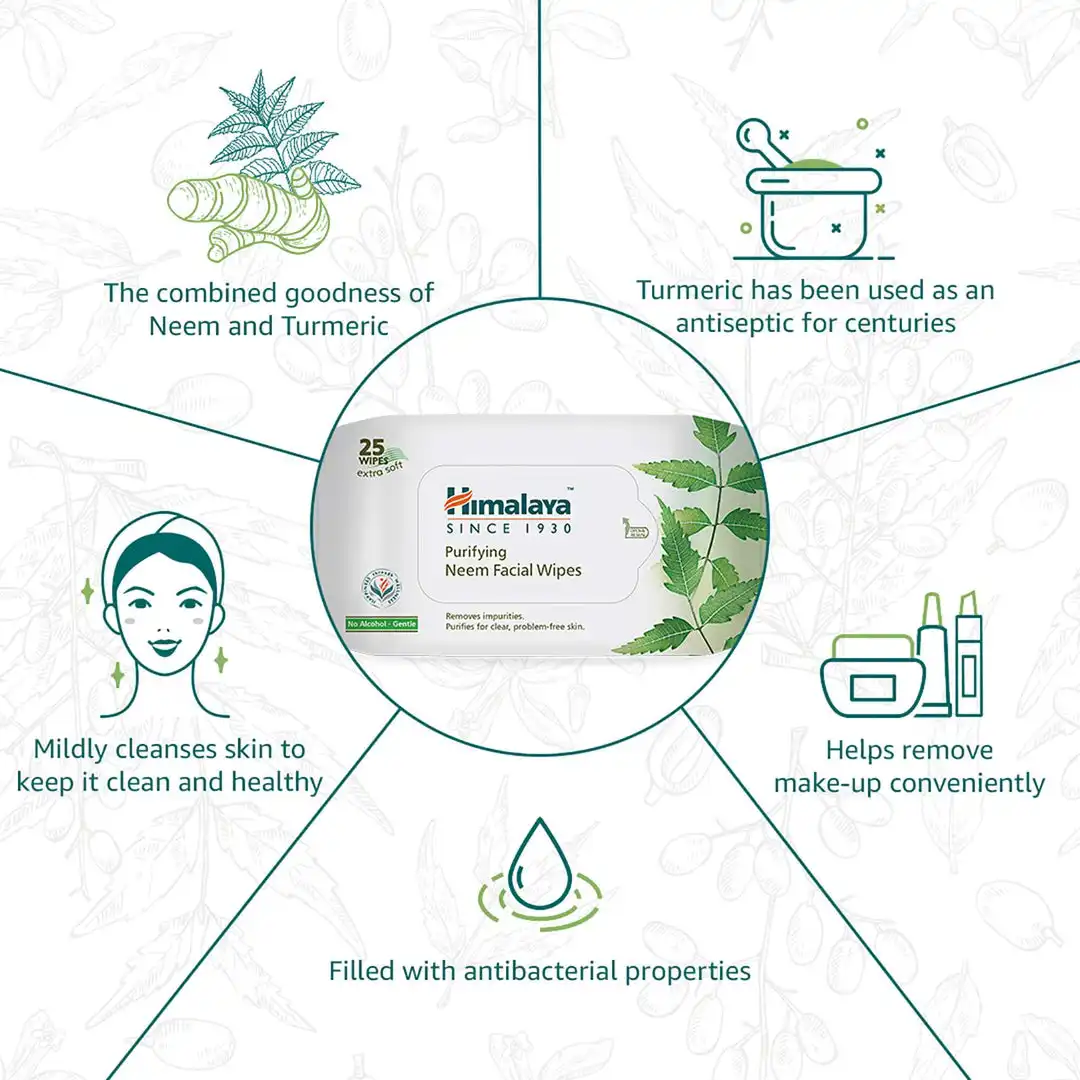 Himalaya Purifying Neem Facial Wipes - Image 3