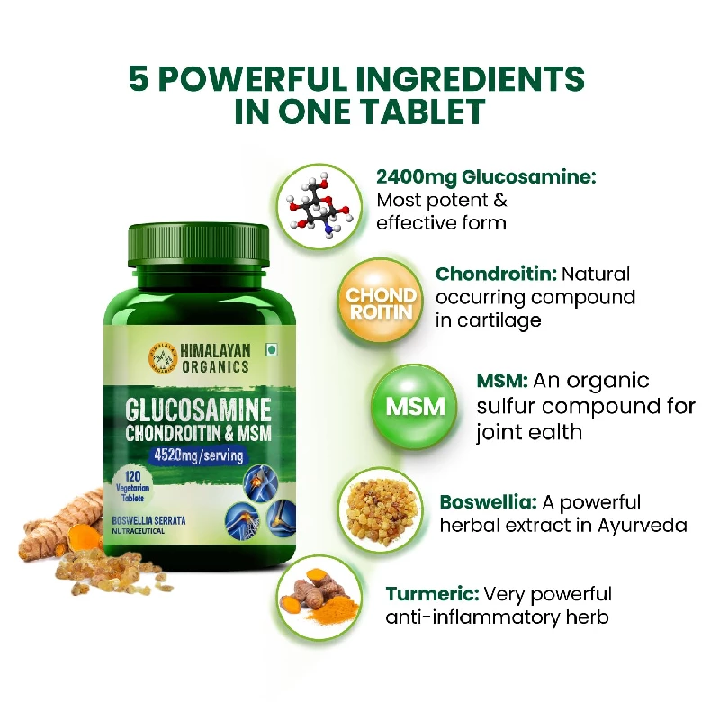 Himalayan Organics Glucosamine Chondroitin & MSM Vegetarian Tablets - Image 4