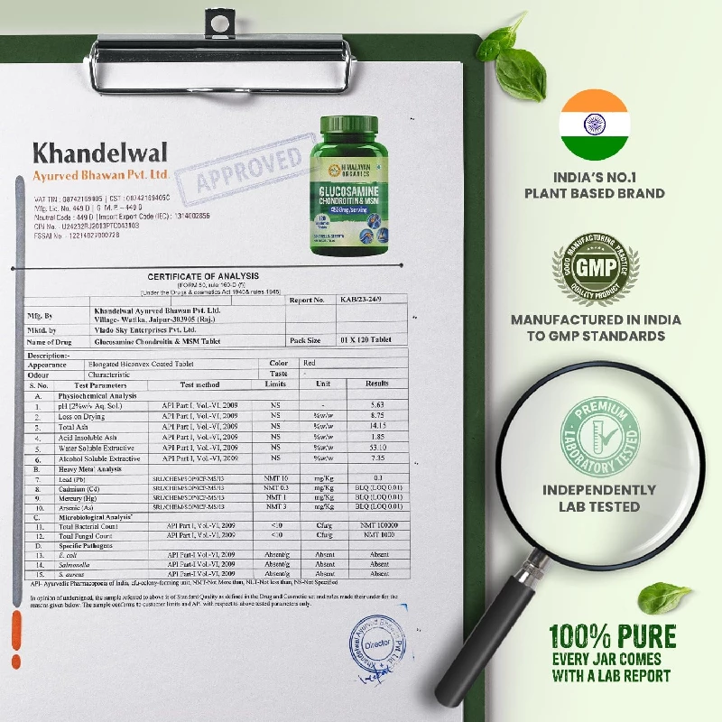Himalayan Organics Glucosamine Chondroitin & MSM Vegetarian Tablets - Image 6