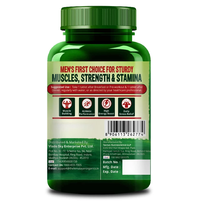Himalayan Organics Plant Based Testosterone Booster Vegetarian Tablets - Image 3