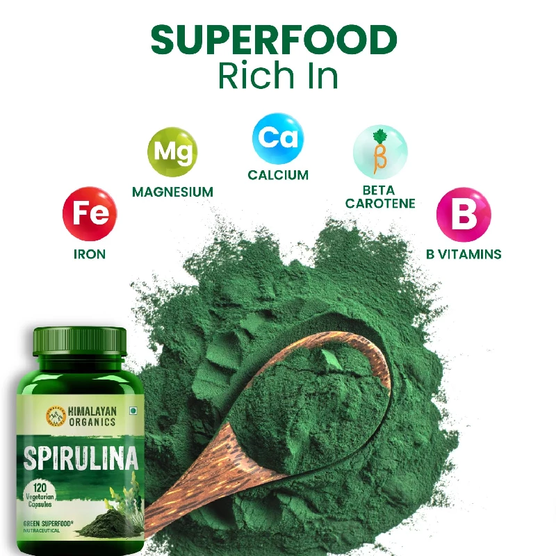 Himalayan Organics Spirulina Vegetarian Capsules - Image 2