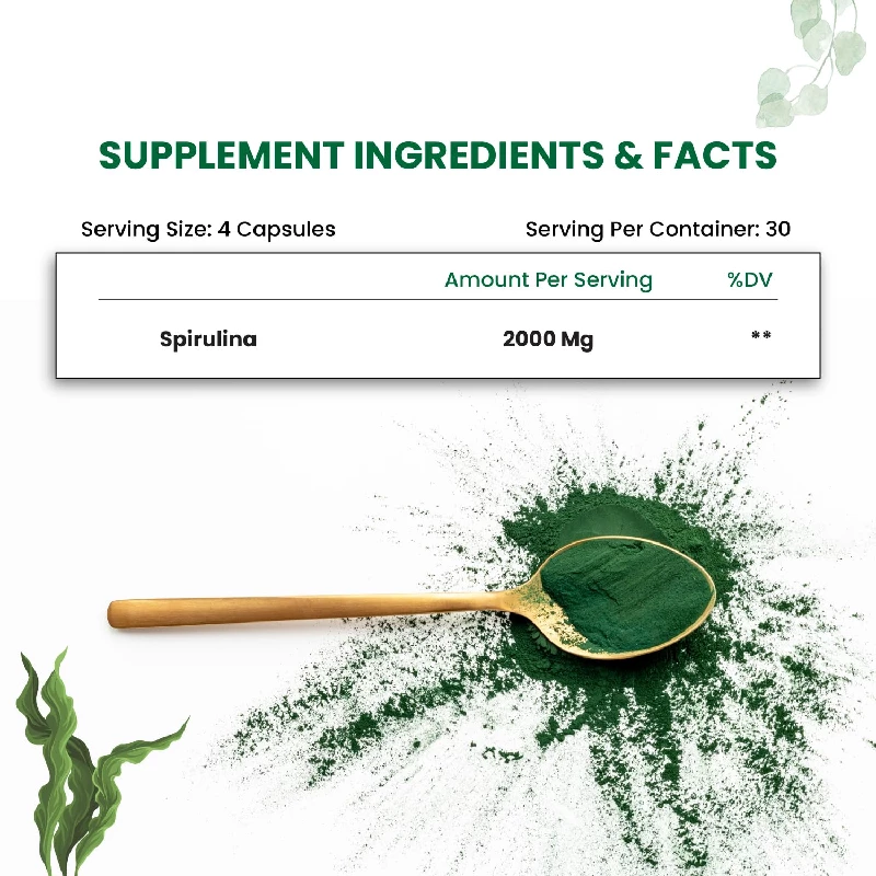 Himalayan Organics Spirulina Vegetarian Capsules - Image 3