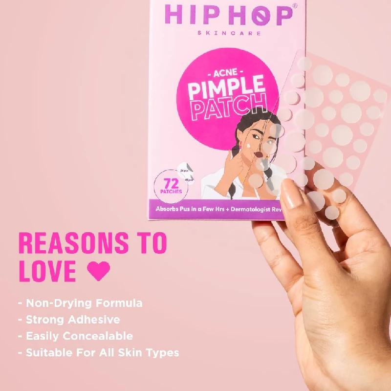 HipHop Skincare Acne Pimple Patch-72 Patches & Cleansing Charcoal Nose Strips - Image 3