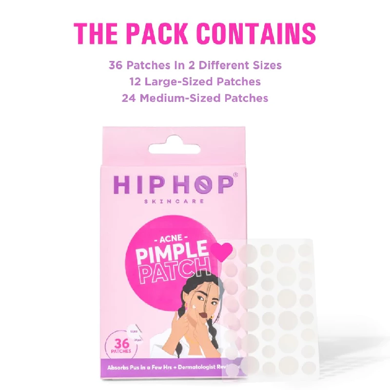 HipHop Skincare Acne Pimple Patch-36 Patches & Cleansing Charcoal Nose Strips - Image 2