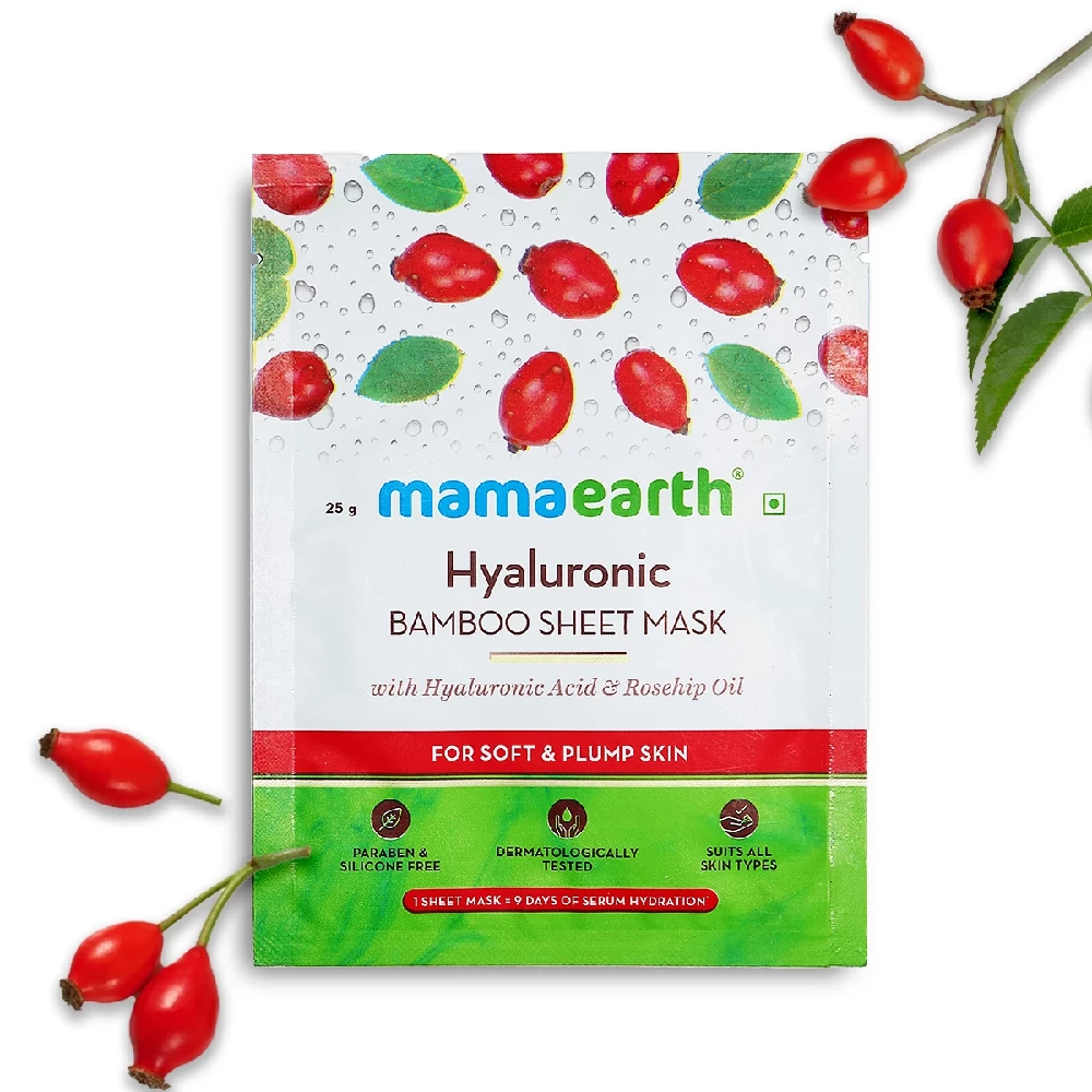 Hyaluronic Bamboo Sheet Mask With Rosehip Oil For Soft And Plump Skin