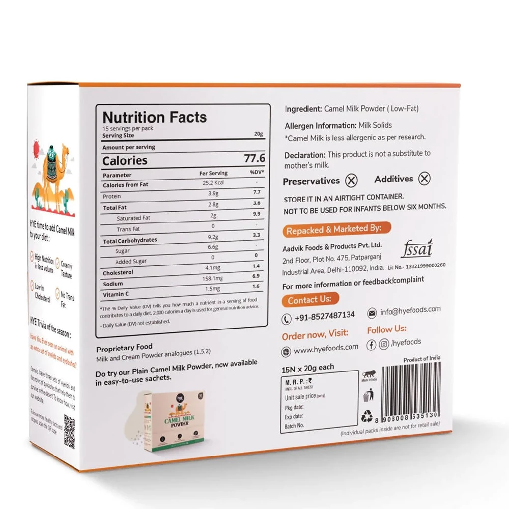 Hye Foods Low Fat Camel Milk Powder - Image 4