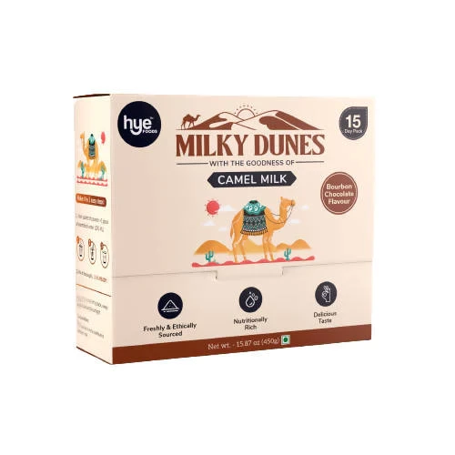 Hye Foods Milky Dunes With The Goodness Of Camel Milk-Bourbon Chocolate Flavour Hye Foods Milky Dunes With The Goodness Of Camel Milk-Bourbon Chocolate Flavour-Pack Size-Pack of 15