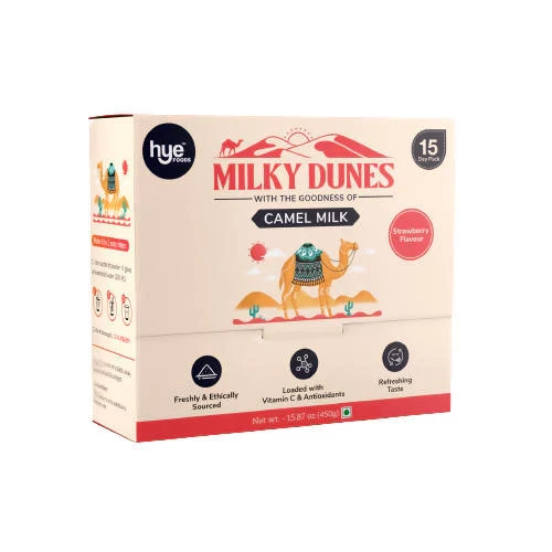 Hye Foods Milky Dunes With The Goodness Of Camel Milk-Strawberry Flavour Hye Foods Milky Dunes With The Goodness Of Camel Milk-Strawberry Flavour-Pack Size-Pack of 15