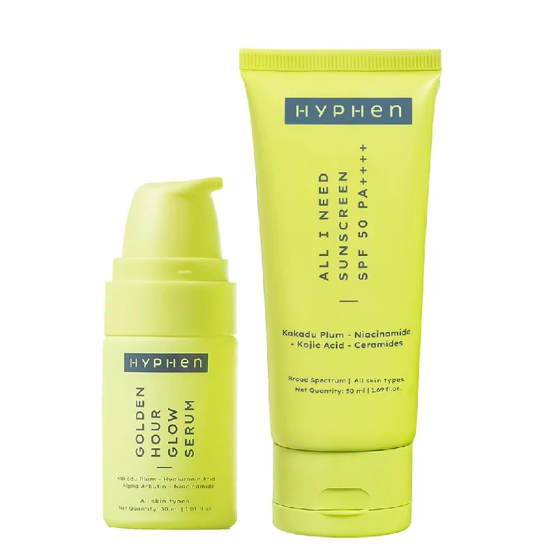 Hyphen Daily Day-Care Routine with Face Serum & Moisturizing Sunscreen SPF 50 Hyphen Daily Day-Care Routine with Face Serum & Moisturizing Sunscreen SPF 50-Pack Size-Combo of 2