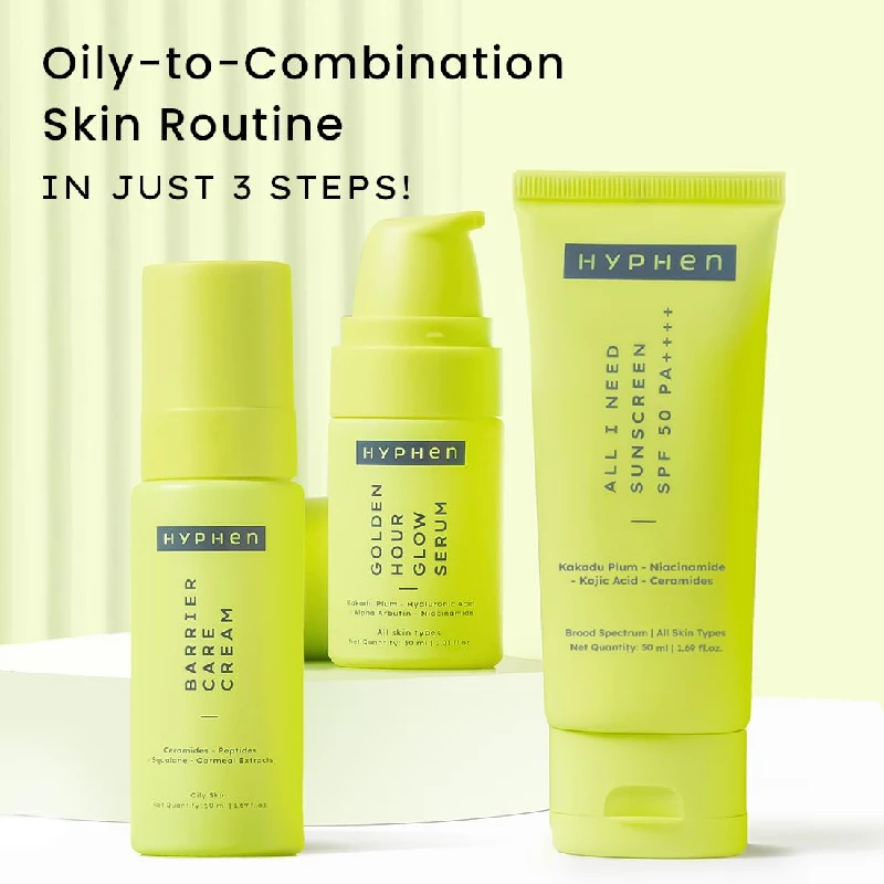 Hyphen Daily Face Care Regime for Combination & Oily Skin 3 Step Facial Kit Routine - Image 2
