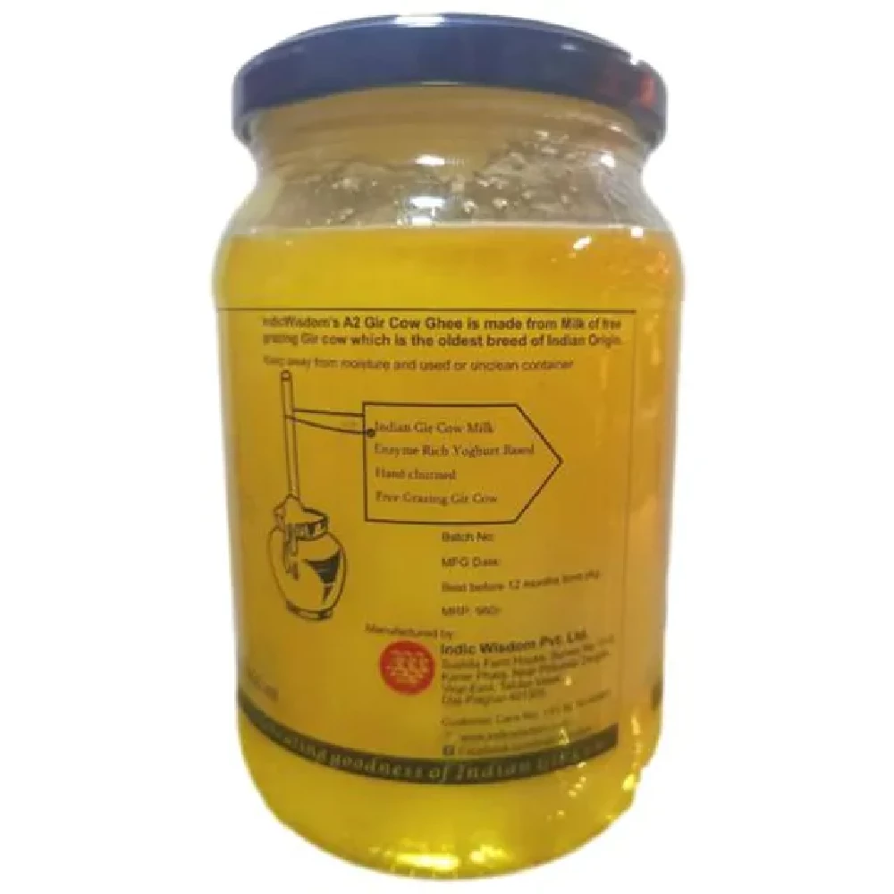 INDIC WISDOM A 2 Gir Cow Ghee - Hand Churned, Rich In Calcium & Protein, Grainy Texture - Image 6