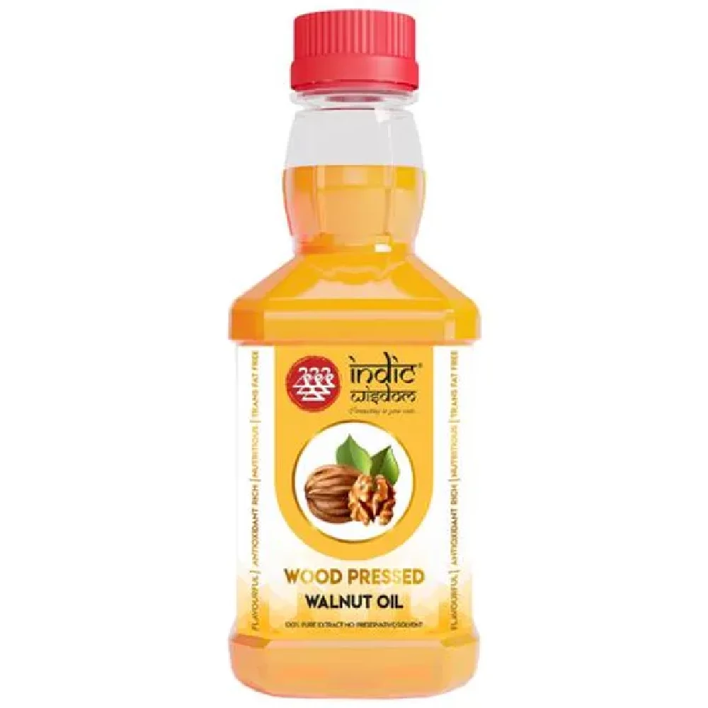 Indic Wisdom Wood Pressed Walnut Oil Antioxidant Rich, Rich Aromatic, Natural Nutty Flavour