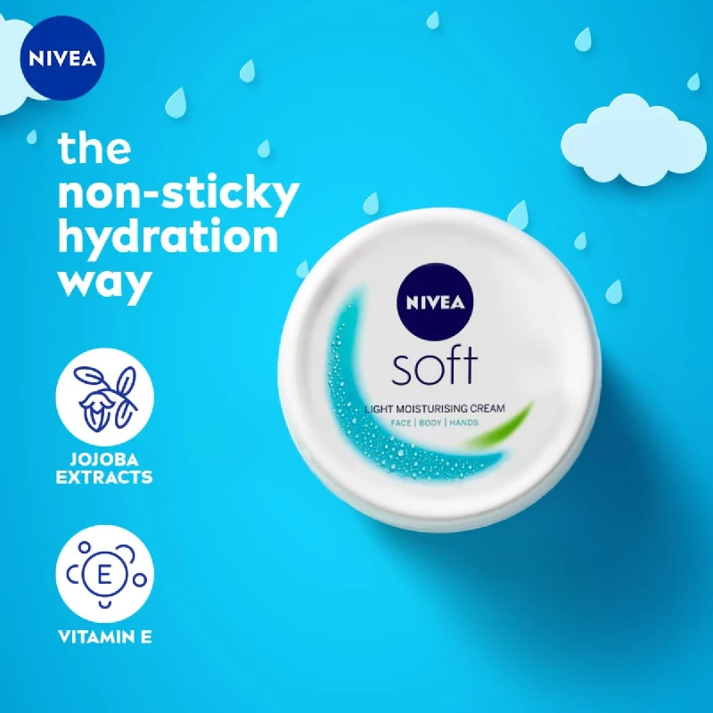 NIVEA Soft Light Moisturizer for Face, Hand & Body - Image 3