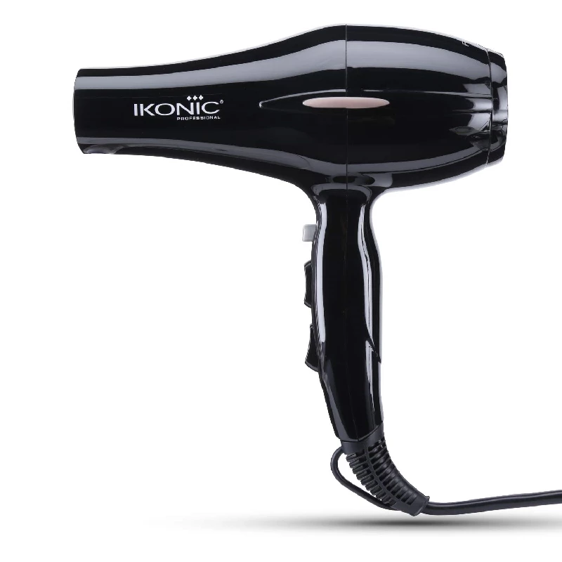 Ikonic Hair Dryer Pro 2100-2000 Watts Black and Black Hot Brush Hair Straightener - Image 2