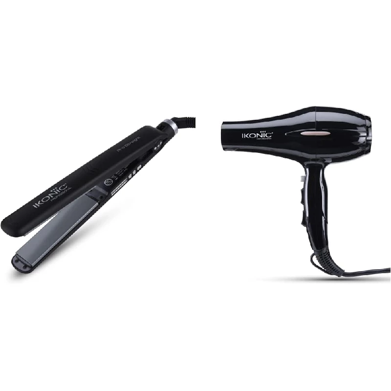 Ikonic Pro Straight Hair Straightener & Ikonic High Velocity Motor Hair Dryer Ikonic Pro Straight Hair Straightener & Ikonic High Velocity Motor Hair Dryer-Pack Size-Combo of 2