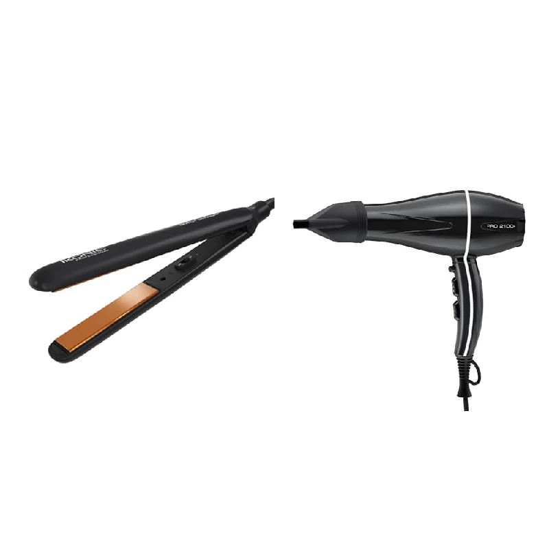 Ikonic Simply Straight Hair Straightener & 2100+ Hair Dryer Ikonic Simply Straight Hair Straightener & 2100+ Hair Dryer-Pack Size-Combo of 2