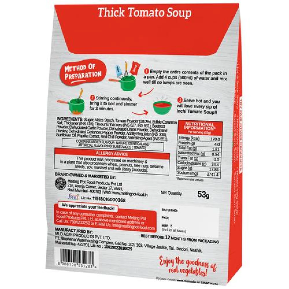 Inchi  Thick Tomato Soup With Real Vegetables - Cook-Up For Any-Time - Image 2