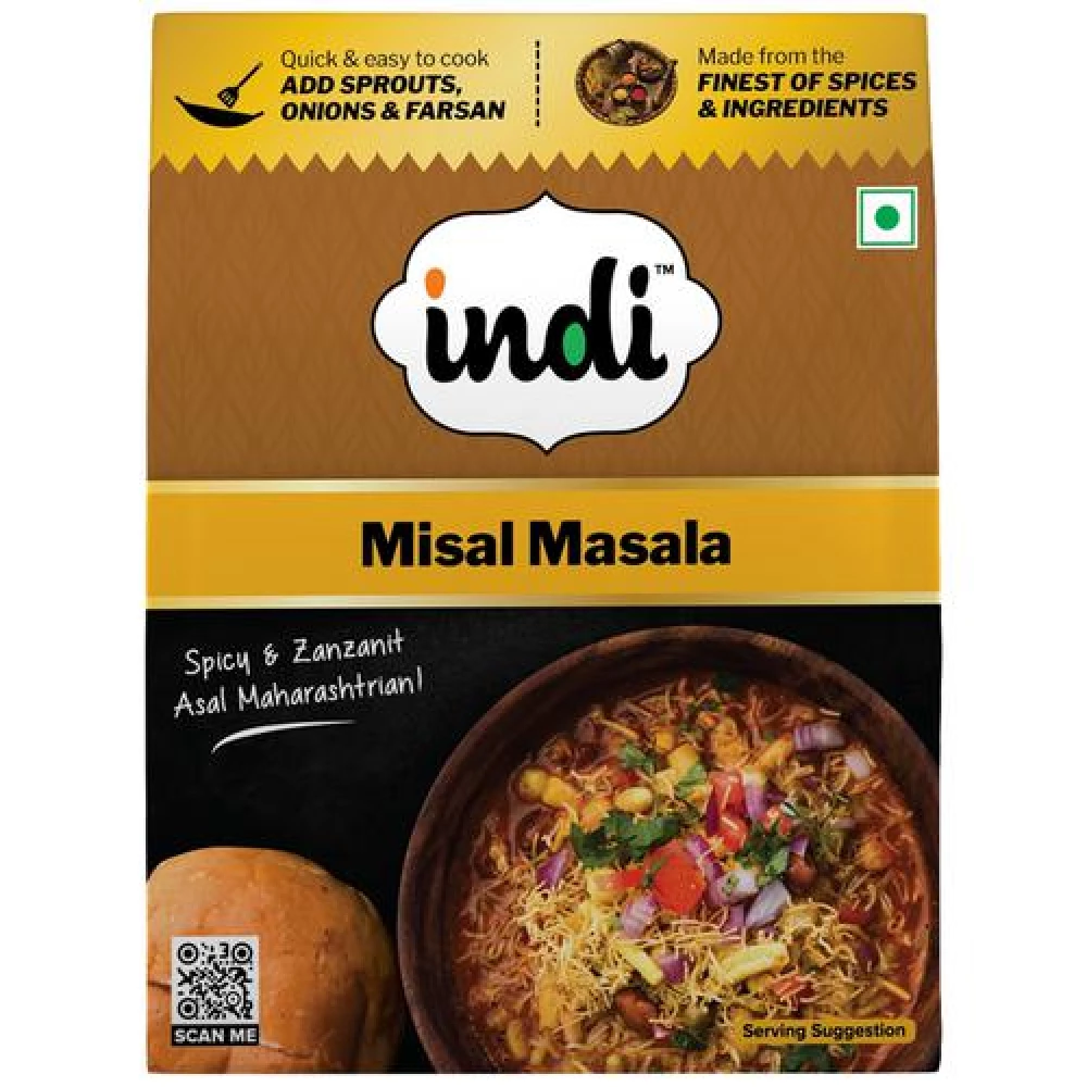 Indi  Misal Masala - Asal Maharashtrian & Spicy Indi  Misal Masala - Asal Maharashtrian & Spicy--50 g Monocarton