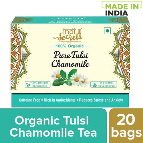 IndiSecrets Organic Chamomile Tea - Tulsi Honey IndiSecrets Organic Chamomile Tea - Tulsi Honey--36 g (20 Bags x 1.8 g each)