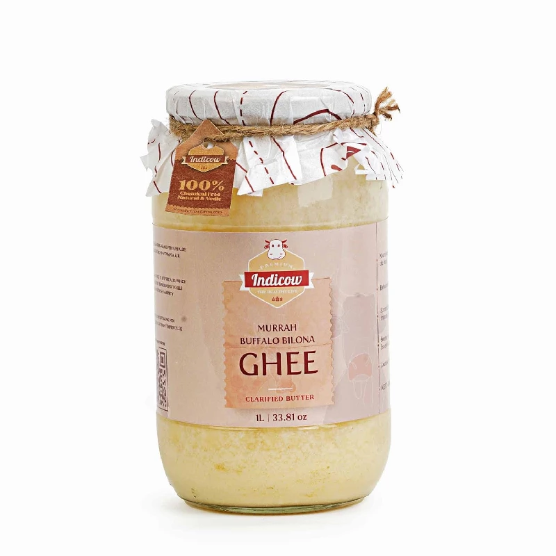 Indicow Organic Dairy Foods Pure Authentic A2 Ghee (buffalo Ghee, White)