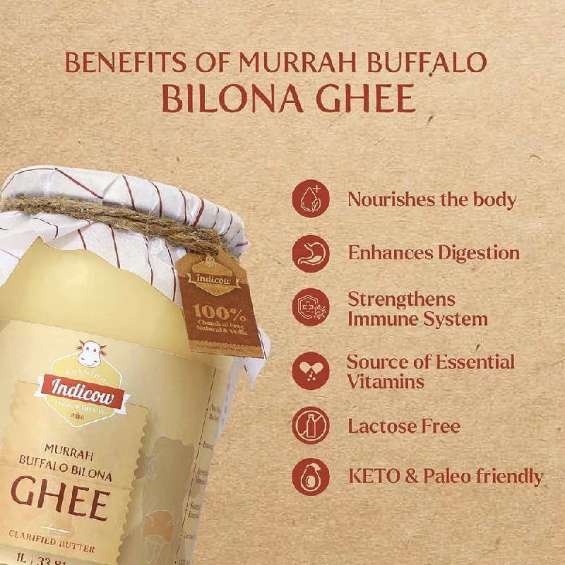 Indicow Organic Dairy Foods Pure Authentic A2 Ghee (Buffalo Ghee, White) - Image 2