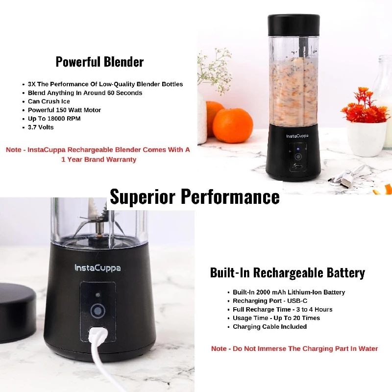 InstaCuppa 150 Watts Portable Blender- Normal Edition - Image 2