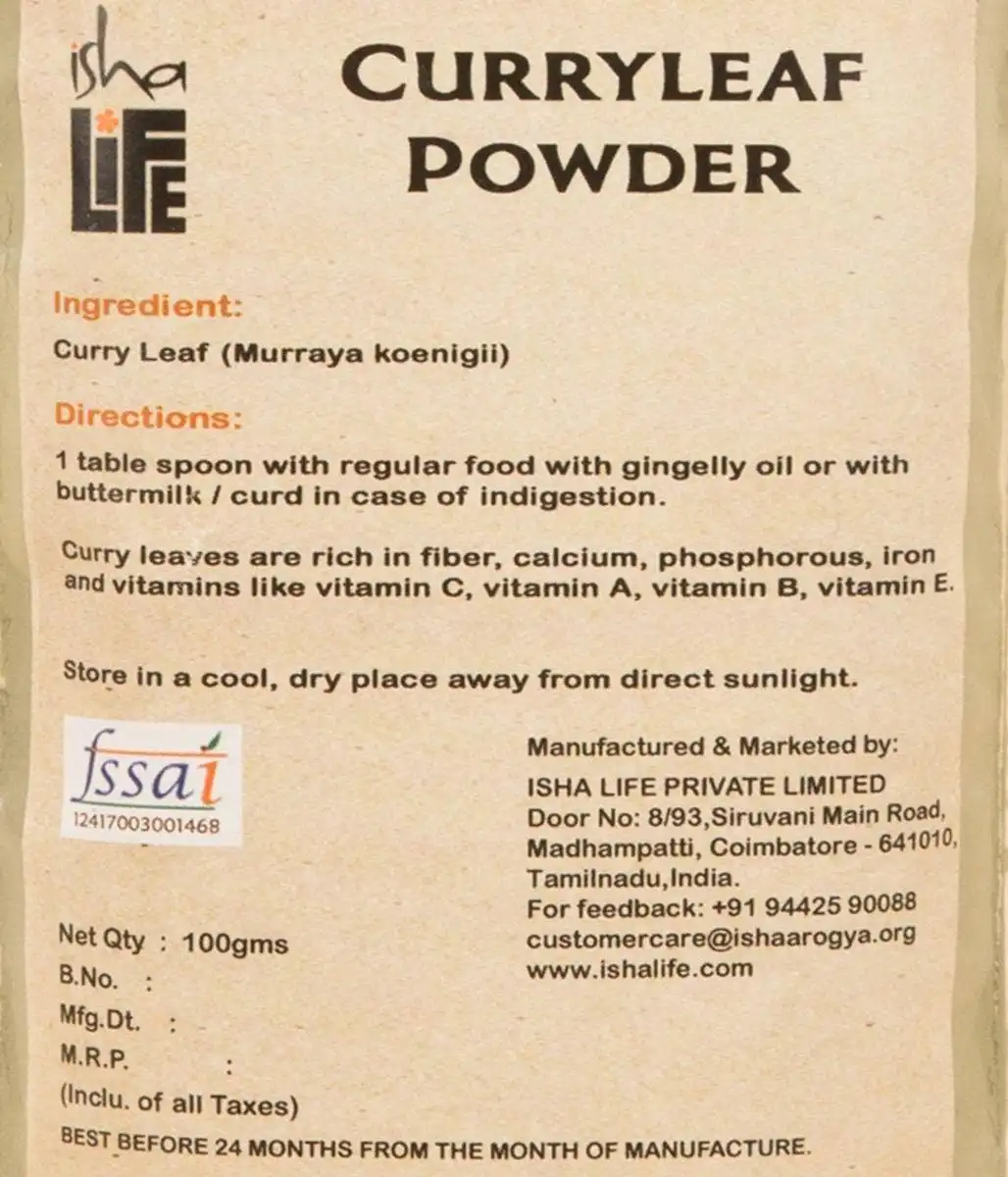 Isha Life Curry Leaf Powder - Image 4