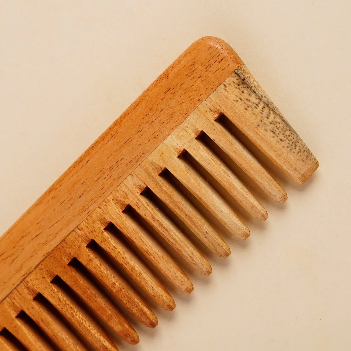 Isha Life Handmade Neem Wood Comb Two in One - Image 5