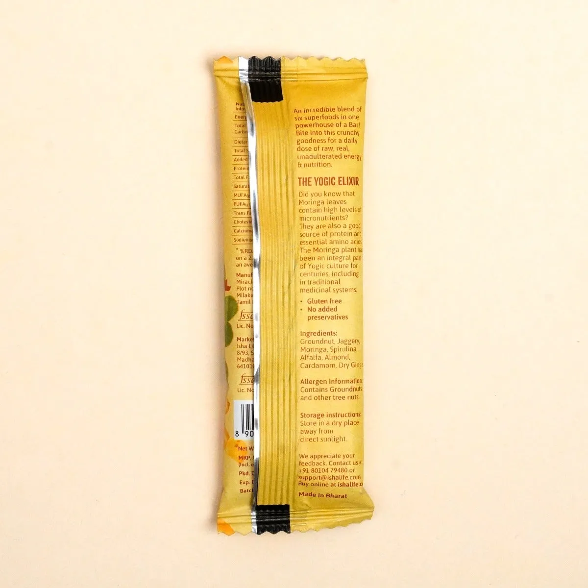Isha Life Moringa Energy Bar | Natural Superfood Snack | Gluten-Free & Preservative-Free-3