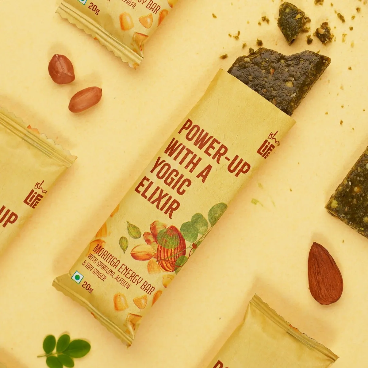 Isha Life Moringa Energy Bar | Natural Superfood Snack | Gluten-Free & Preservative-Free-4