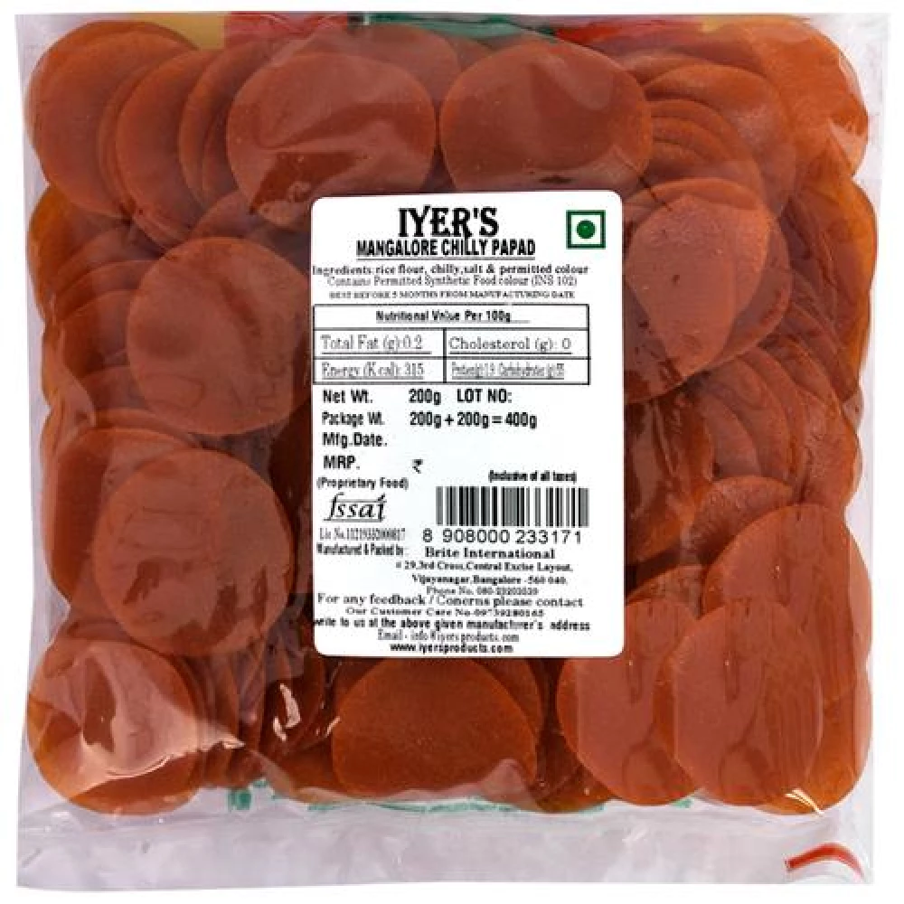 Iyers  Papad - Chilly Mangalore - Image 2