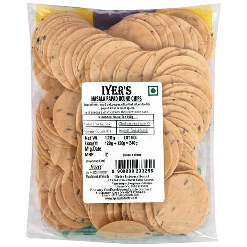 Iyers  Papad - Masala Round Chips - Image 2