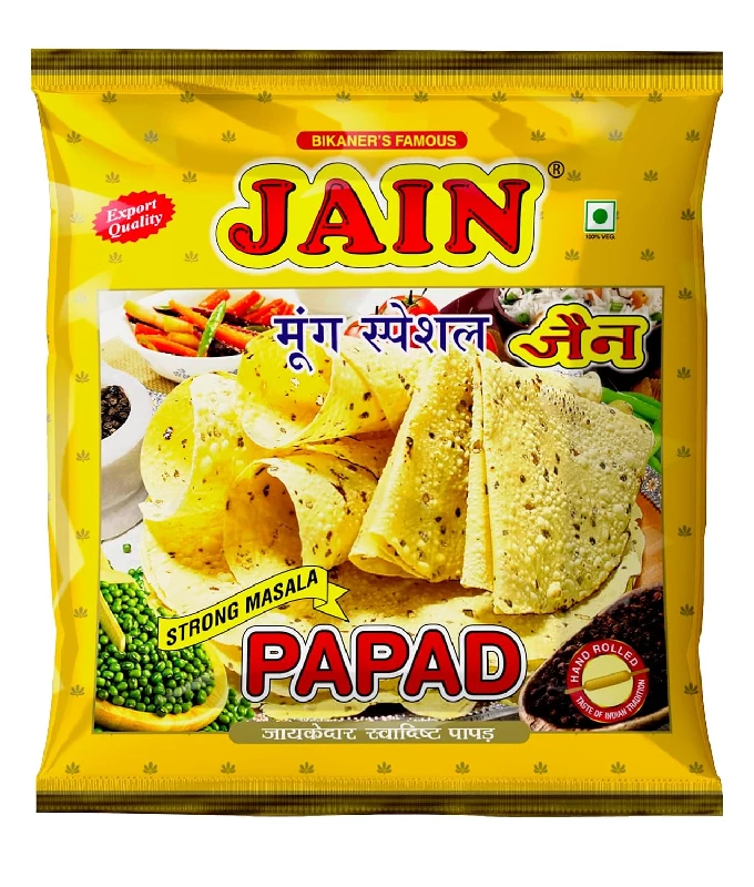 Jain Papad Strong Masala (Full Size)-Pack of 2 Jain Papad Strong Masala (Full Size)-Pack of 2-Pack Size-500 g