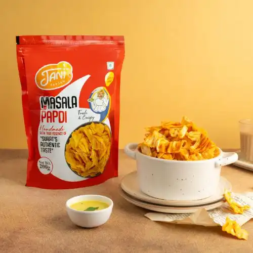 Jani Farsan Masala Papdi( Traditional Chickpes Flour Crisps) Jani Farsan Masala Papdi( Traditional Chickpes Flour Crisps)-Pack Size-200 g