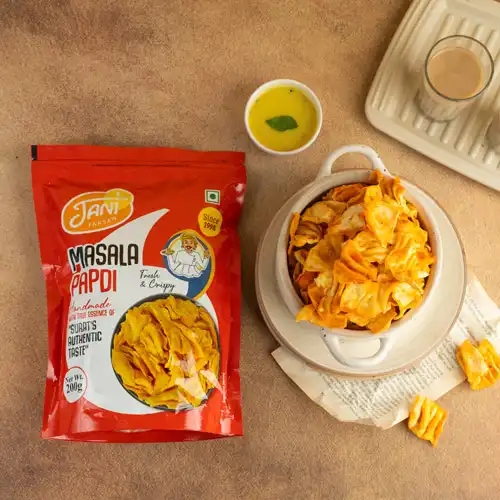 Jani Farsan Masala Papdi( Traditional Chickpes Flour Crisps) - Image 2