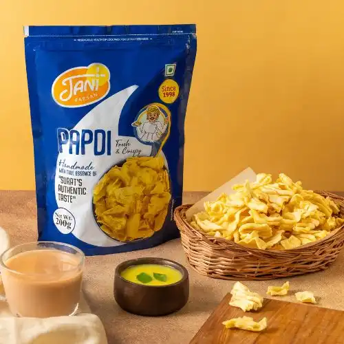 Jani Farsan Papdi (Traditional Chickpes Flour Crisps) Jani Farsan Papdi (Traditional Chickpes Flour Crisps)-Pack Size-200 g